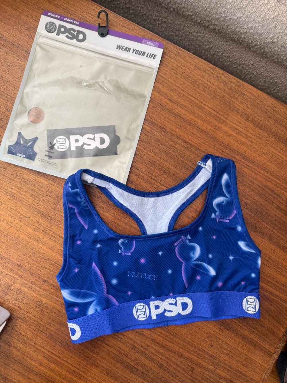 Y2K PSD x Playboy Sports Bra – Blue Airbrush Y2K